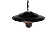 kap van de Zwarte hangende Heatix terrasverwarmer of heater met 1500 Watt 